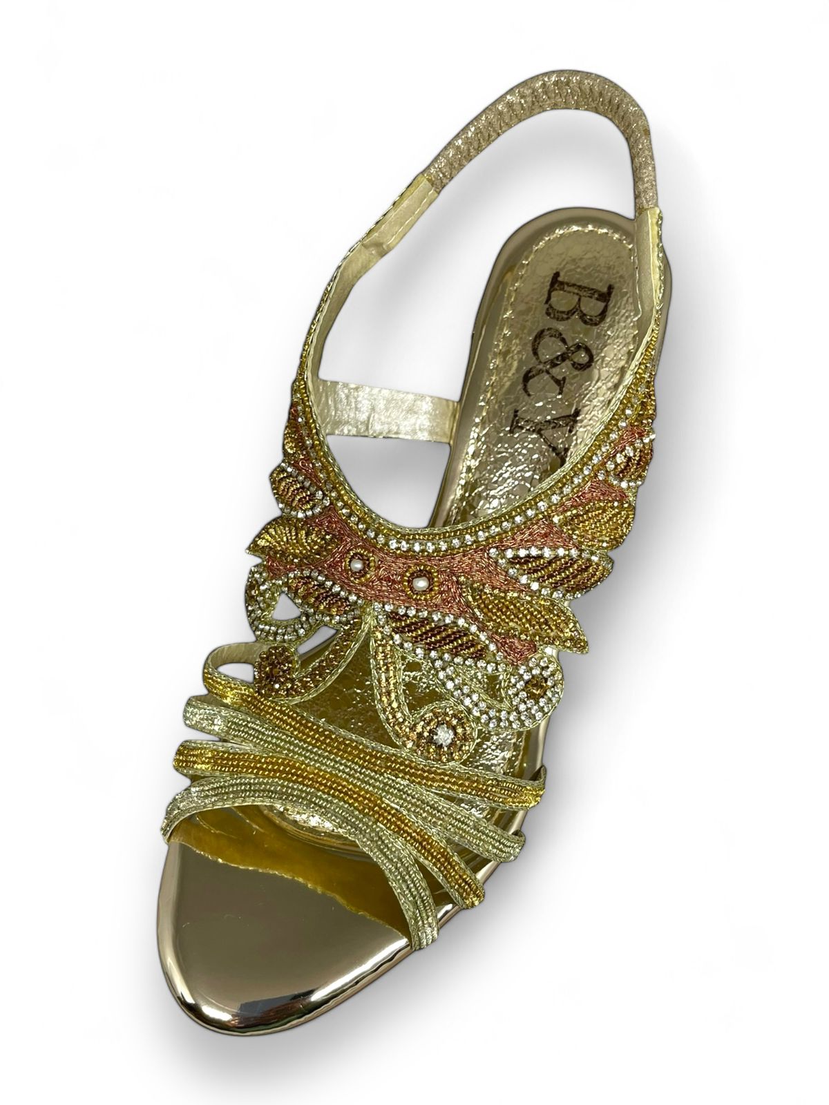 Sandália 9717 Dourado Com Salto Alto 6cm