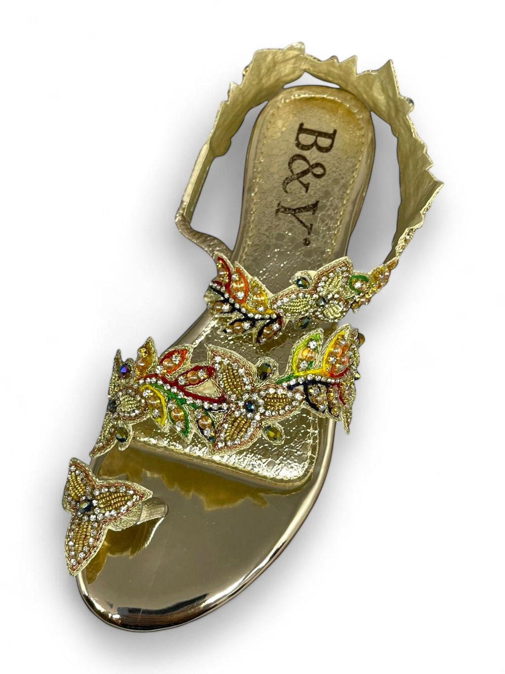 Sandália 9719 Dourado Com Salto Bloco 3cm
