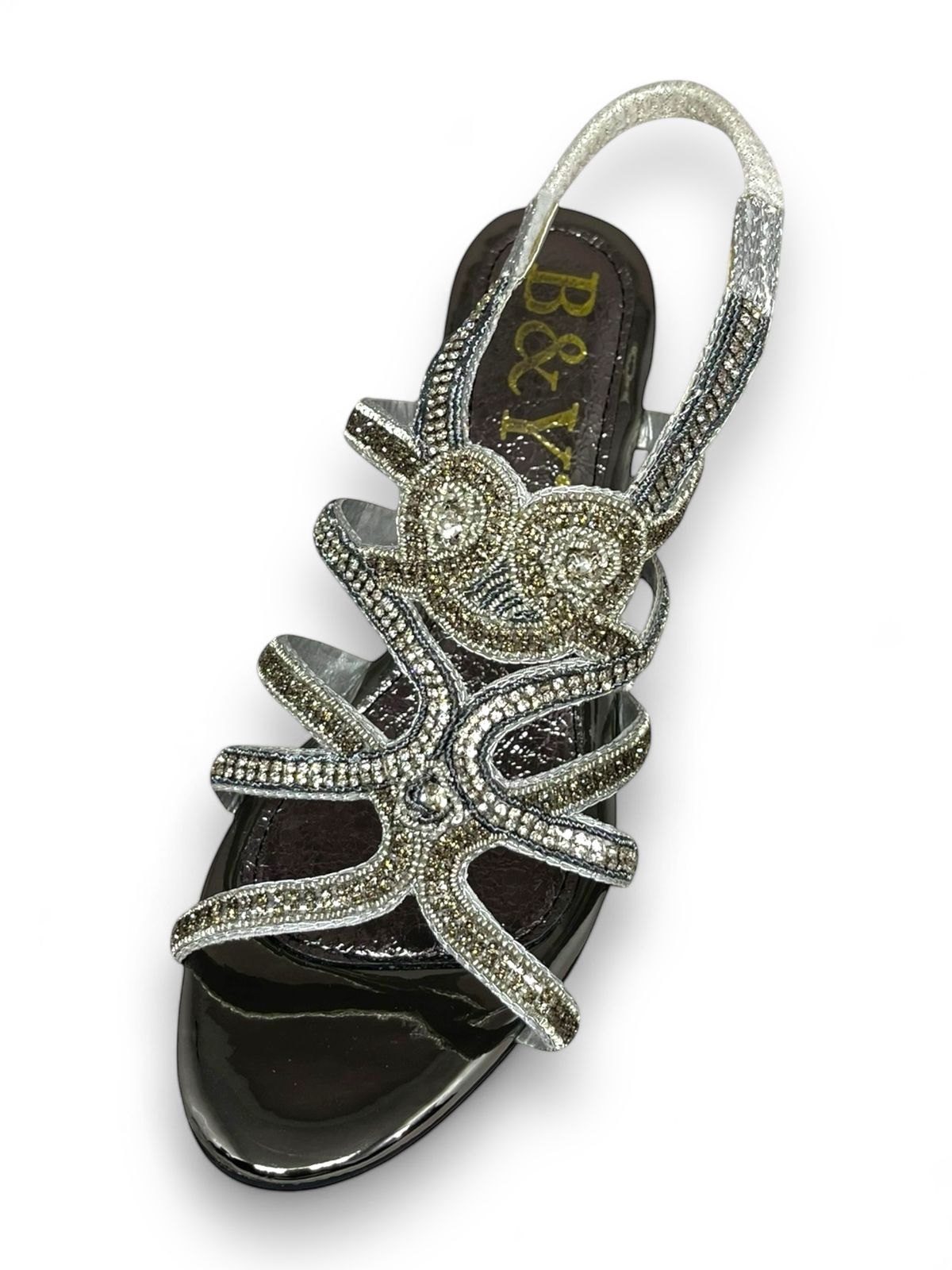 Sandália 9722 Prata Com Salto Médio