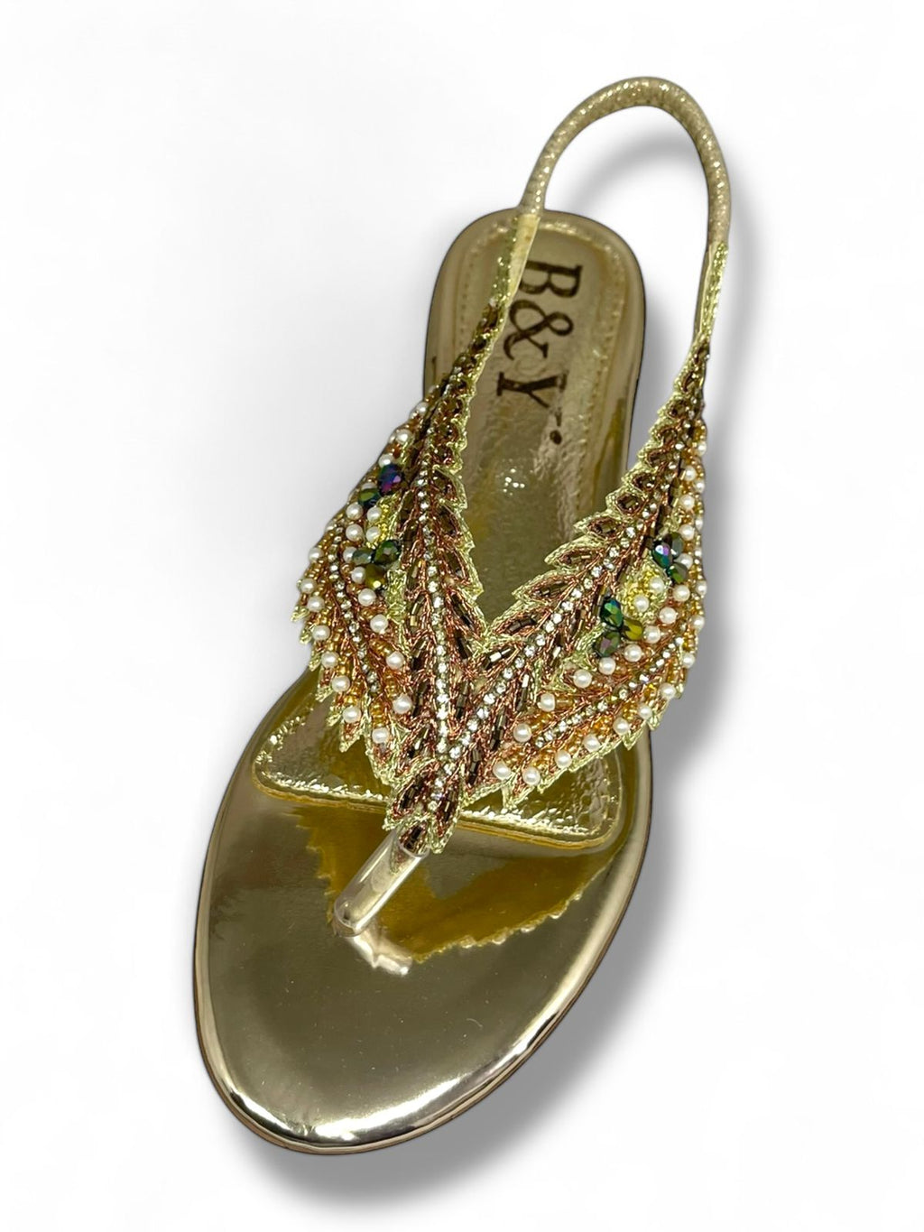Sandália 9746 Dourado Com Salto Bloco 3cm
