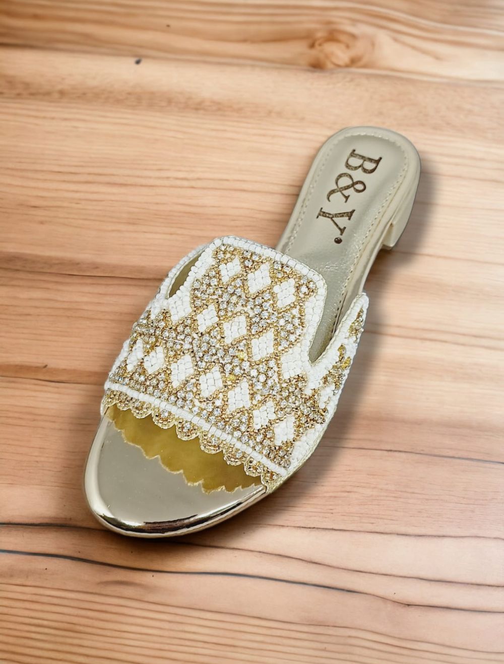 Tamanco 9134 Dourado Salto Bloco