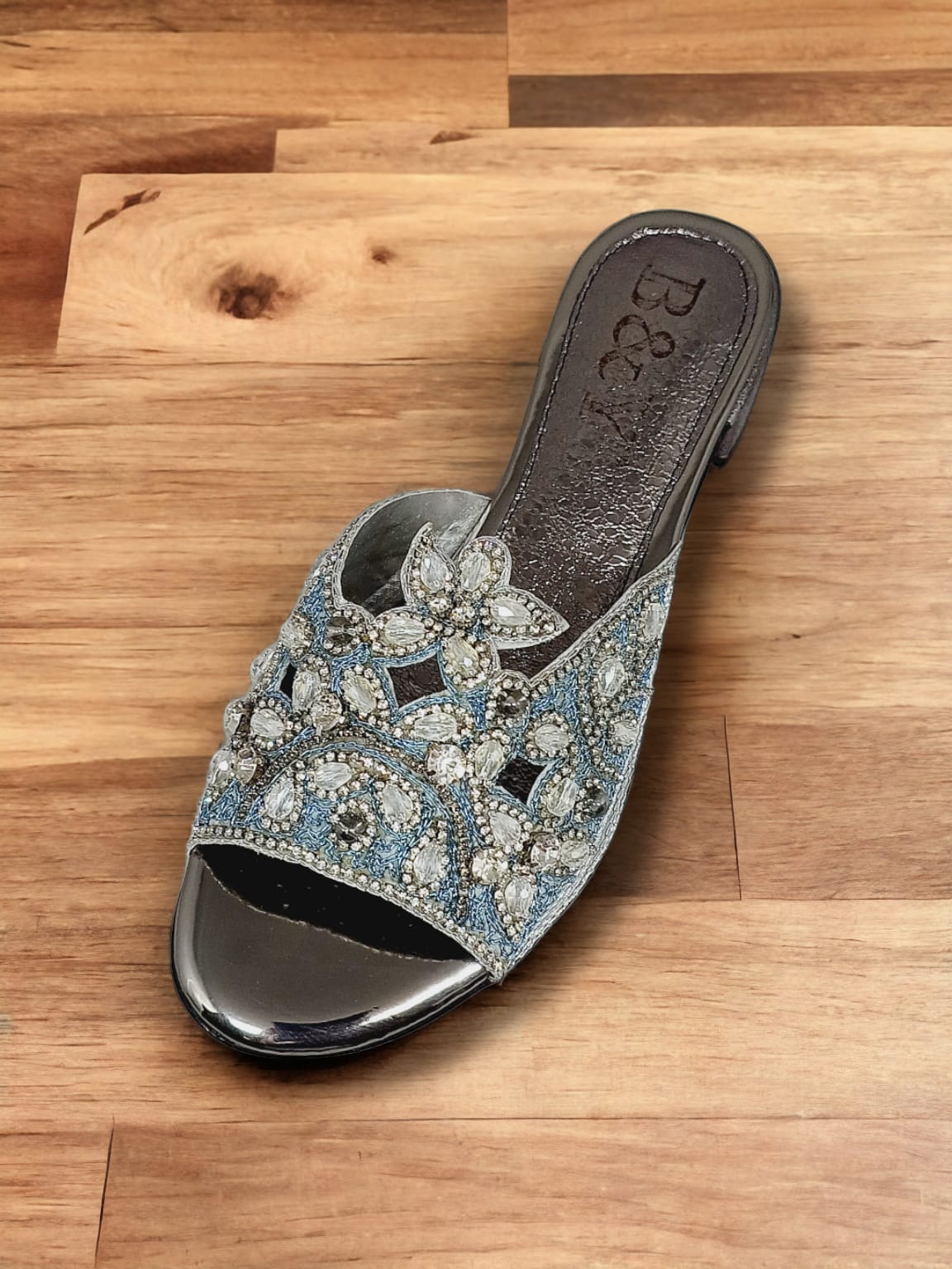 Tamanco 9200 Prata Salto Bloco