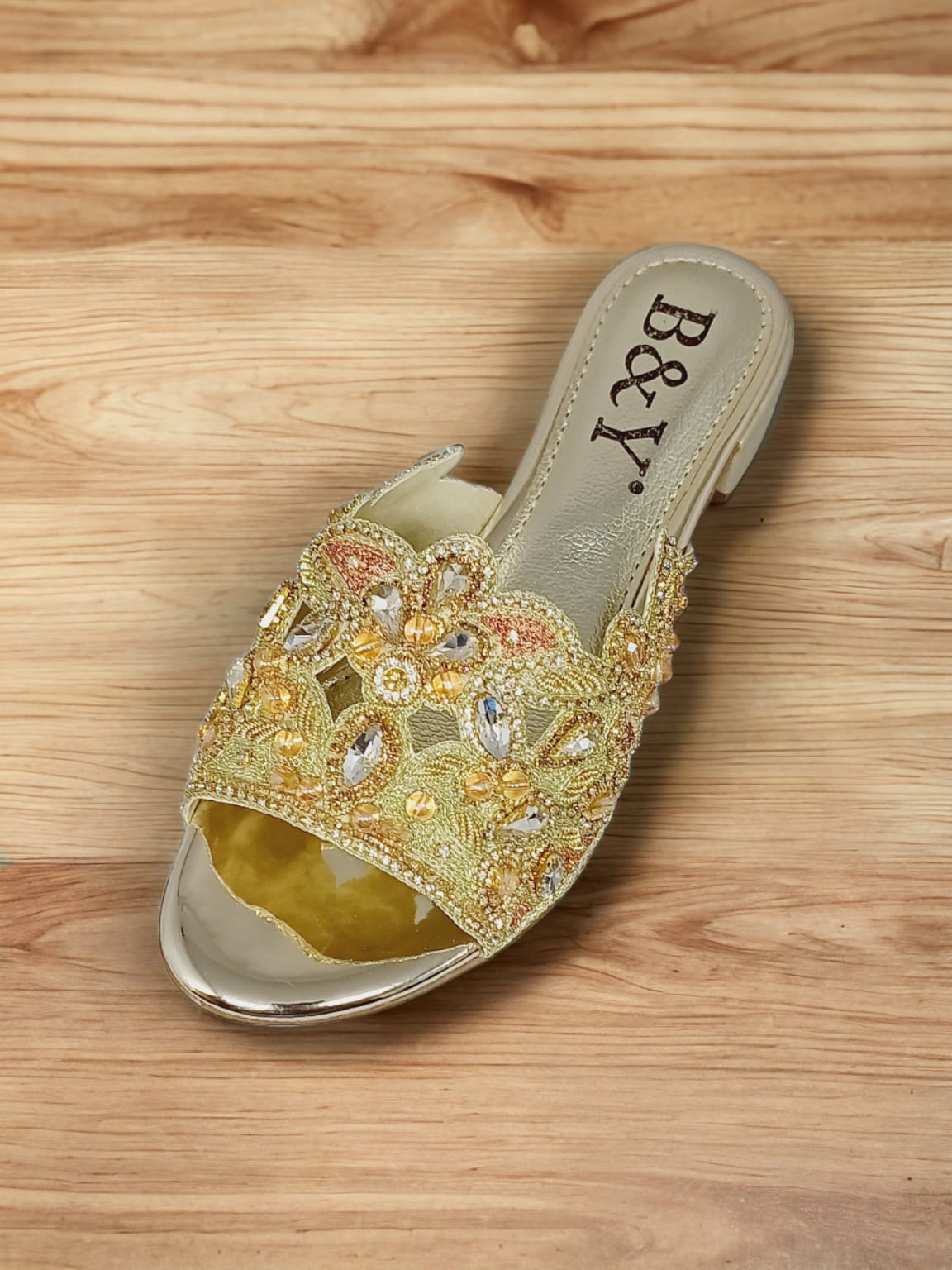 Tamanco 9278 Dourado Salto Bloco