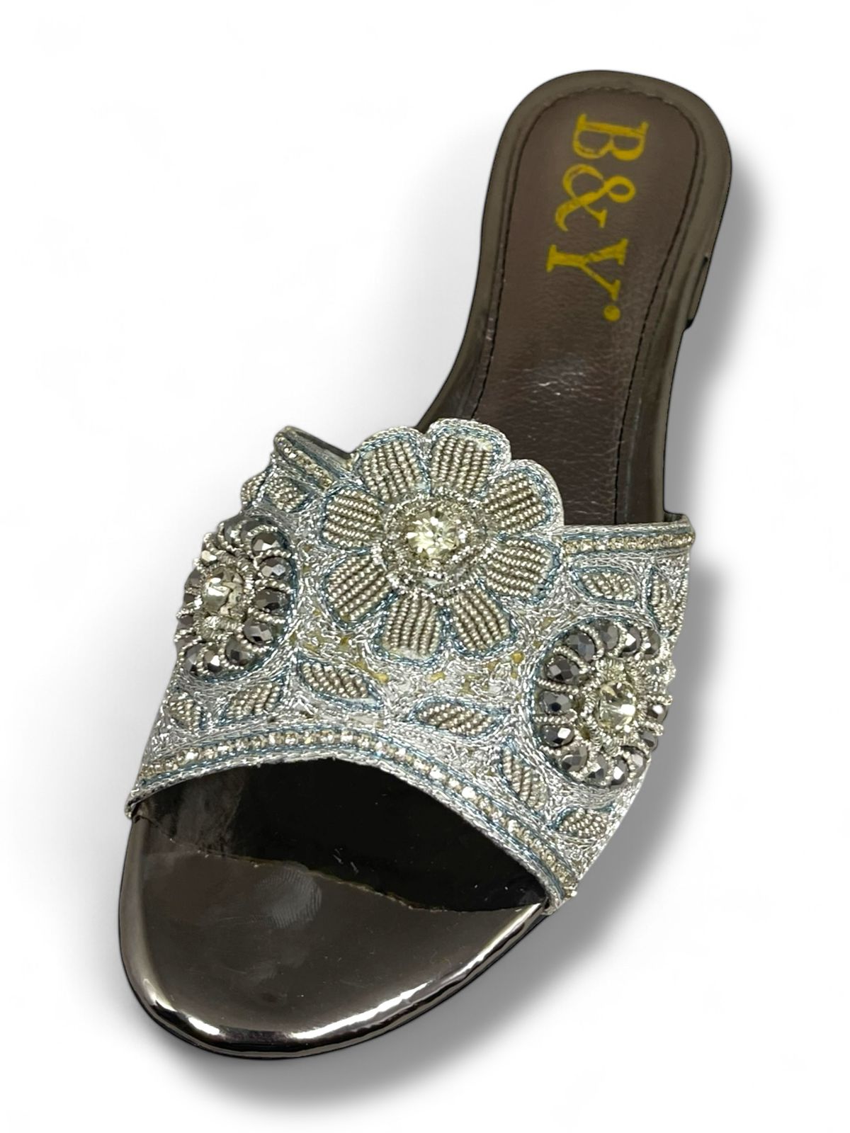 Tamanco 9367 Prata Salto Bloco