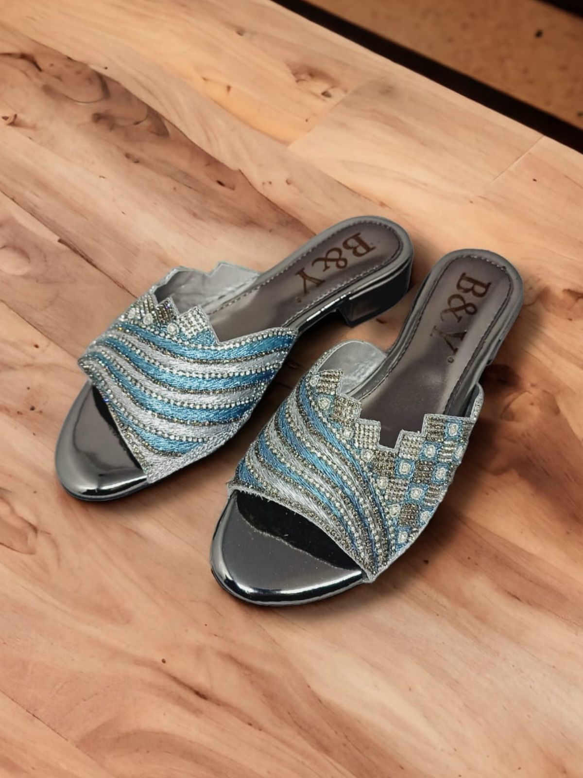 Tamanco 9369 Prata Salto Bloco