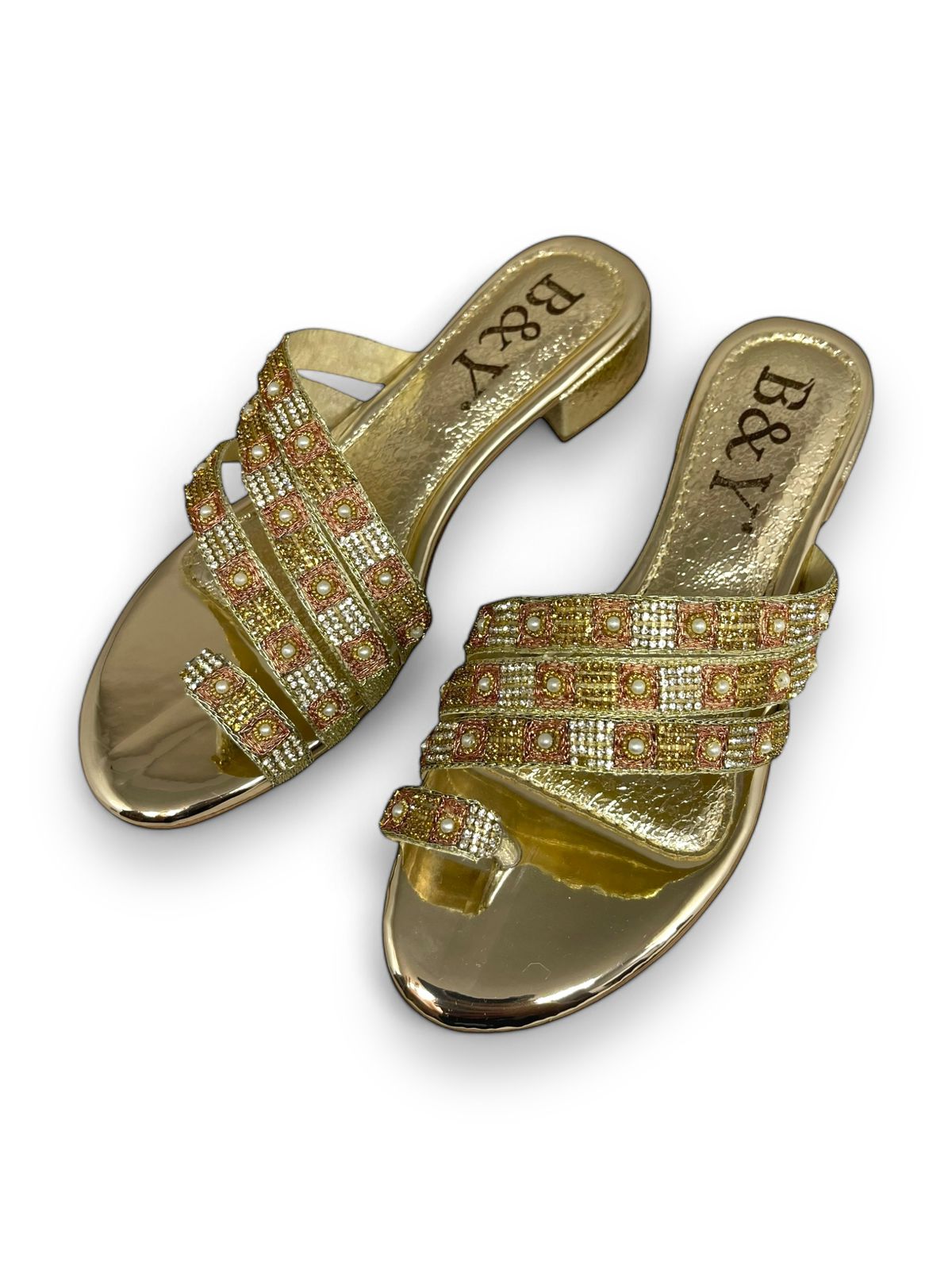 Tamanco 9417 Dourado Salto Bloco