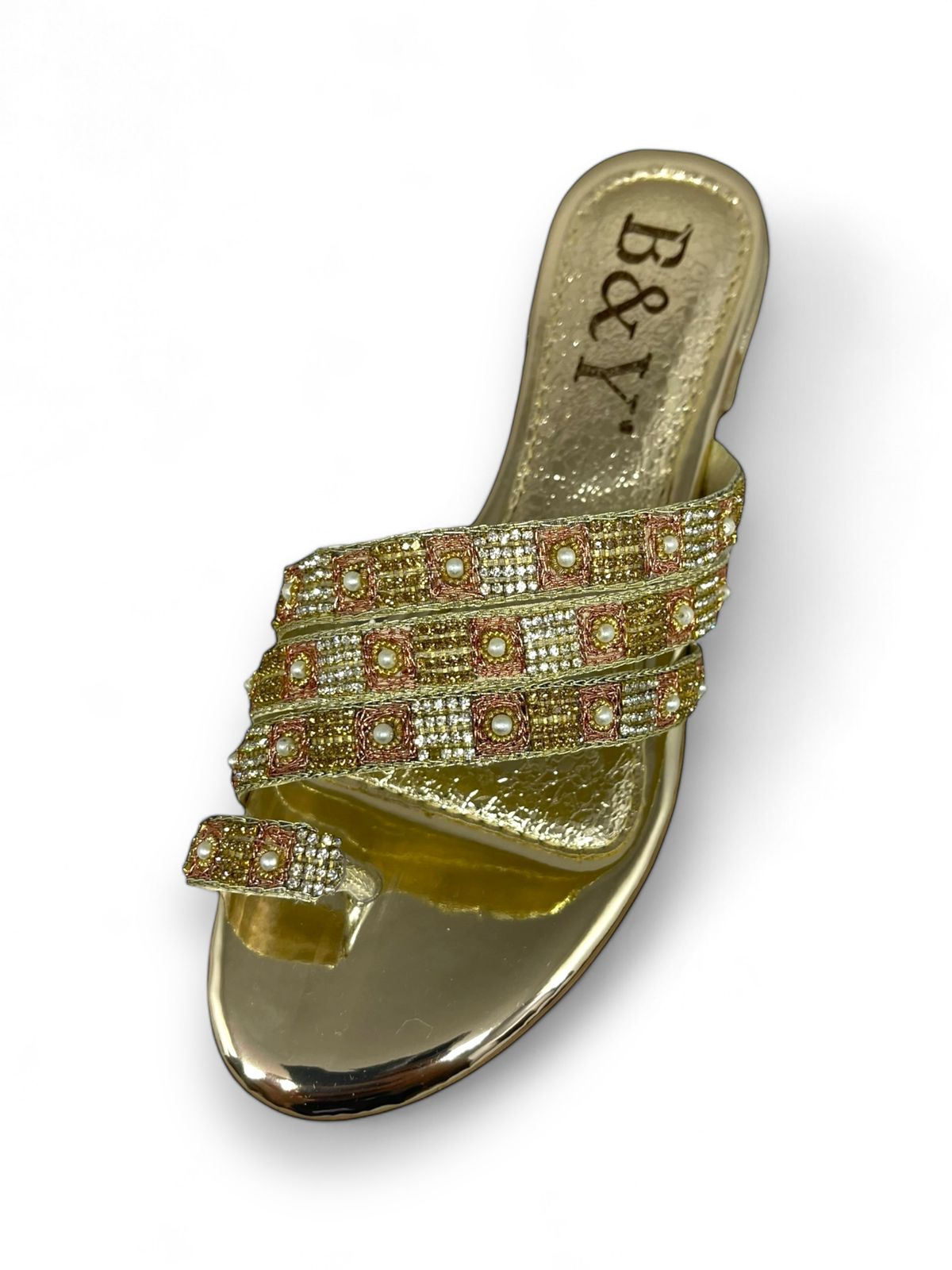 Tamanco 9417 Dourado Salto Bloco