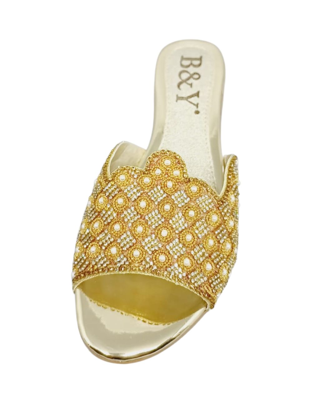 Tamanco 9423 Dourado Salto Bloco