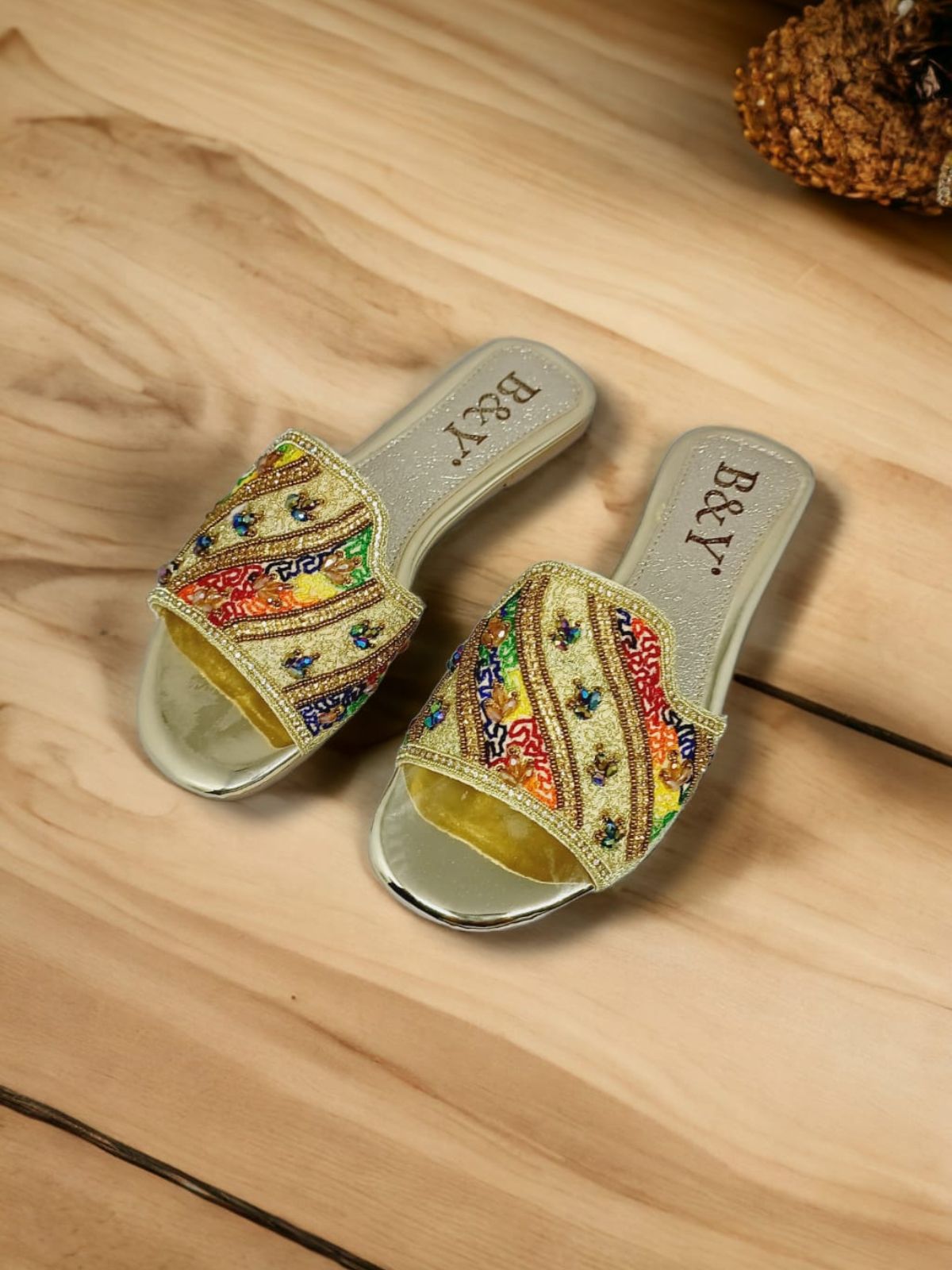 Tamanco 9441 Dourado Sem Salto