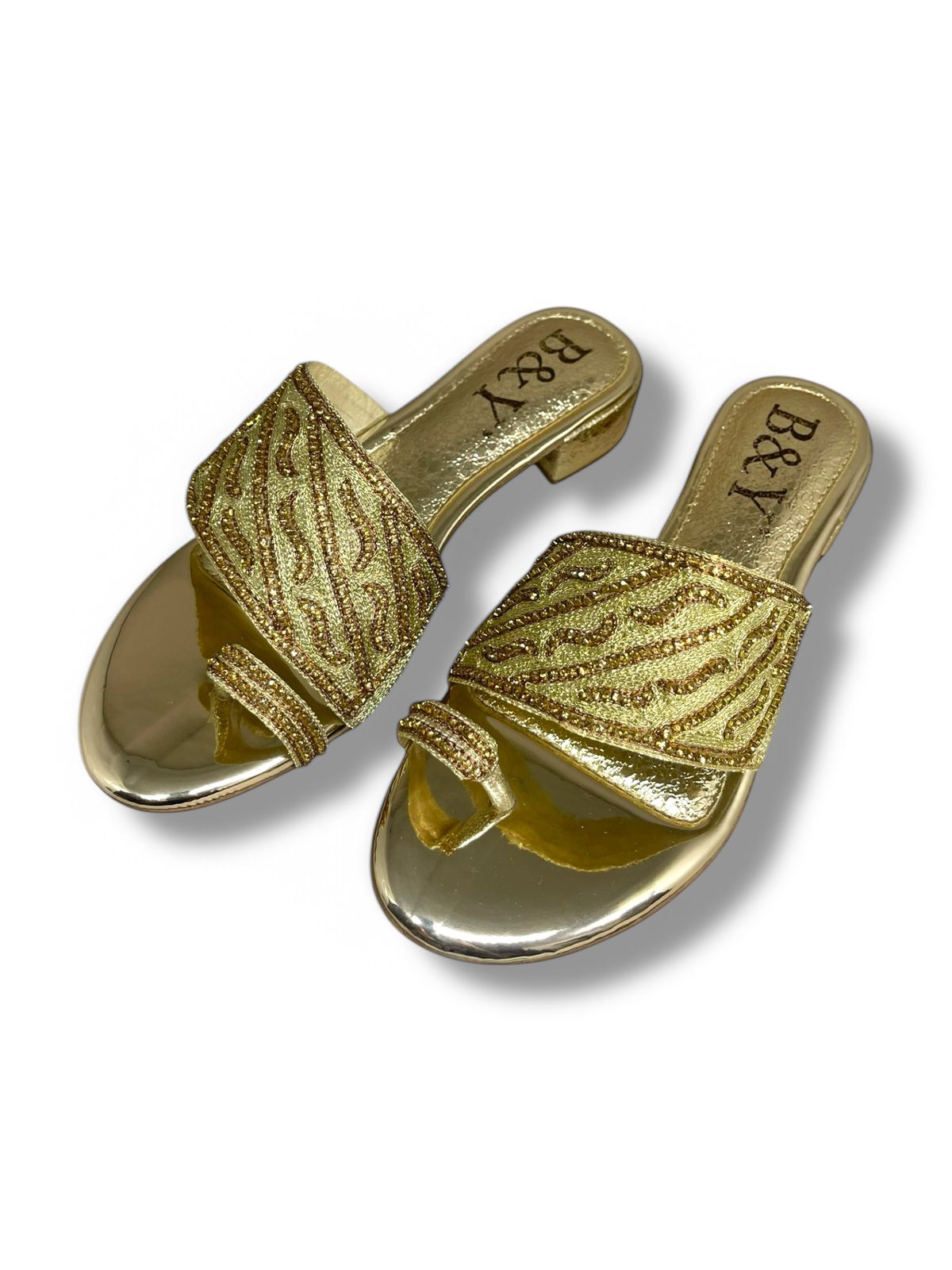 Tamanco 9563 Dourado Salto Bloco