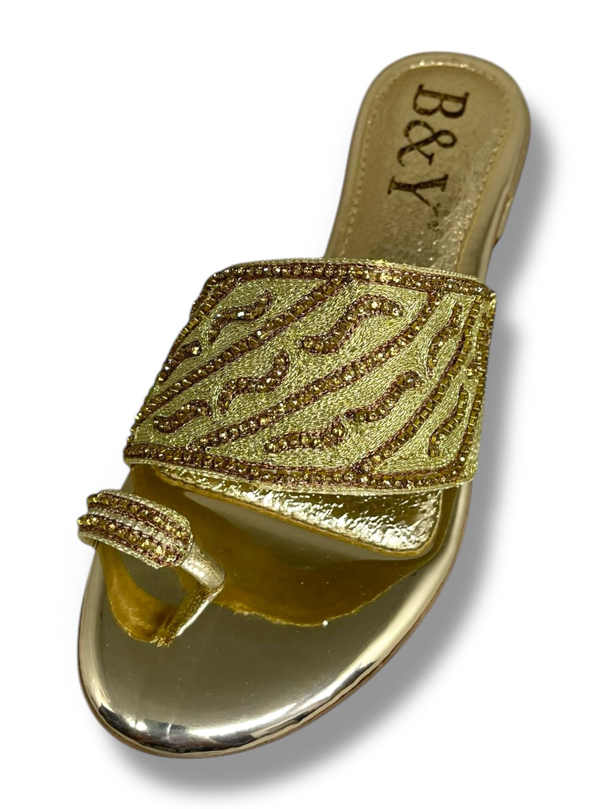 Tamanco 9563 Dourado Salto Bloco