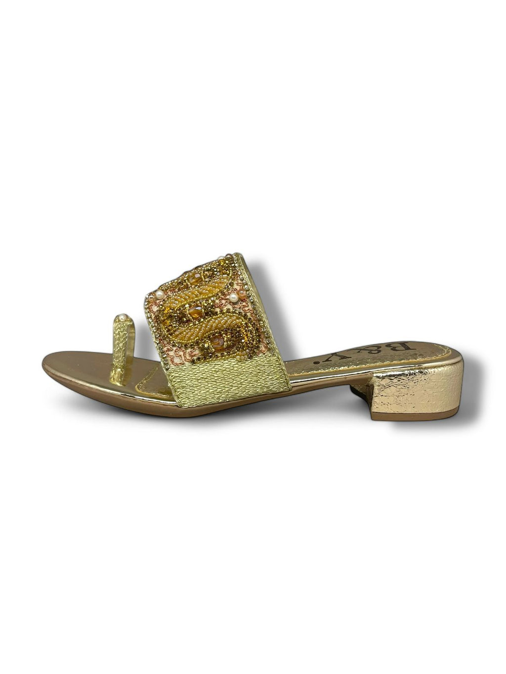 Tamanco 9627 Dourado Salto Bloco