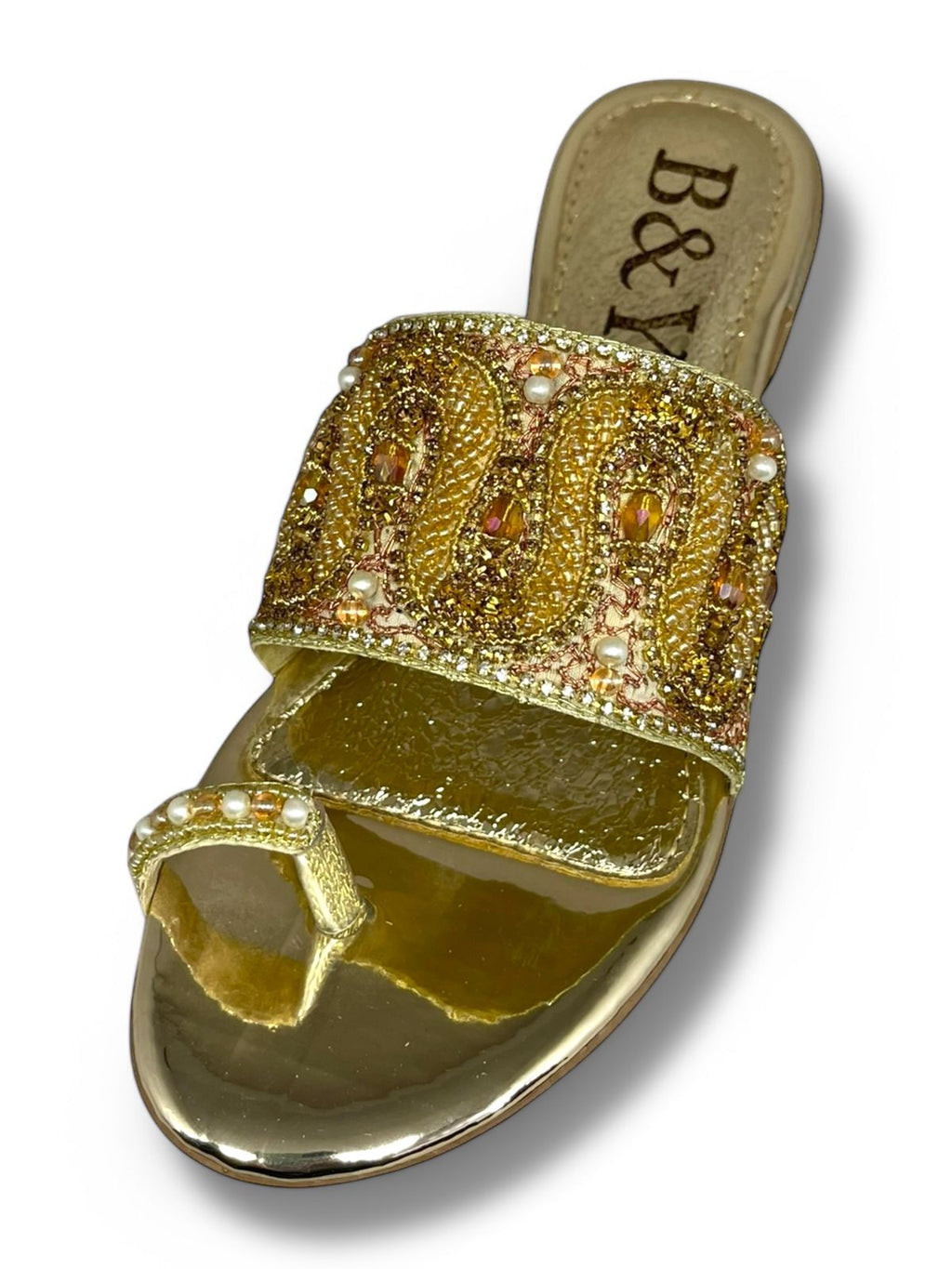 Tamanco 9627 Dourado Salto Bloco