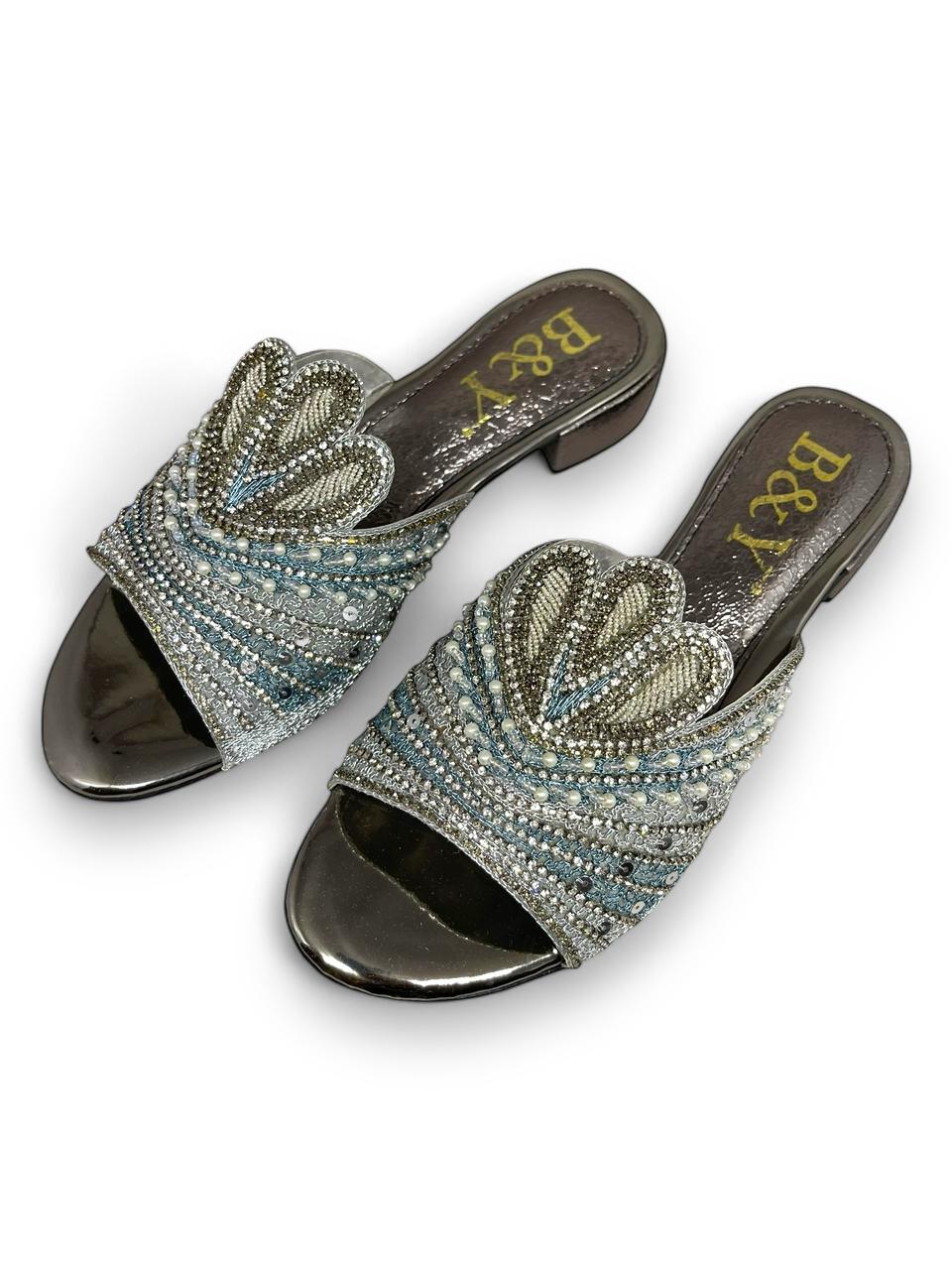 Tamanco 9729 Prata Salto Bloco