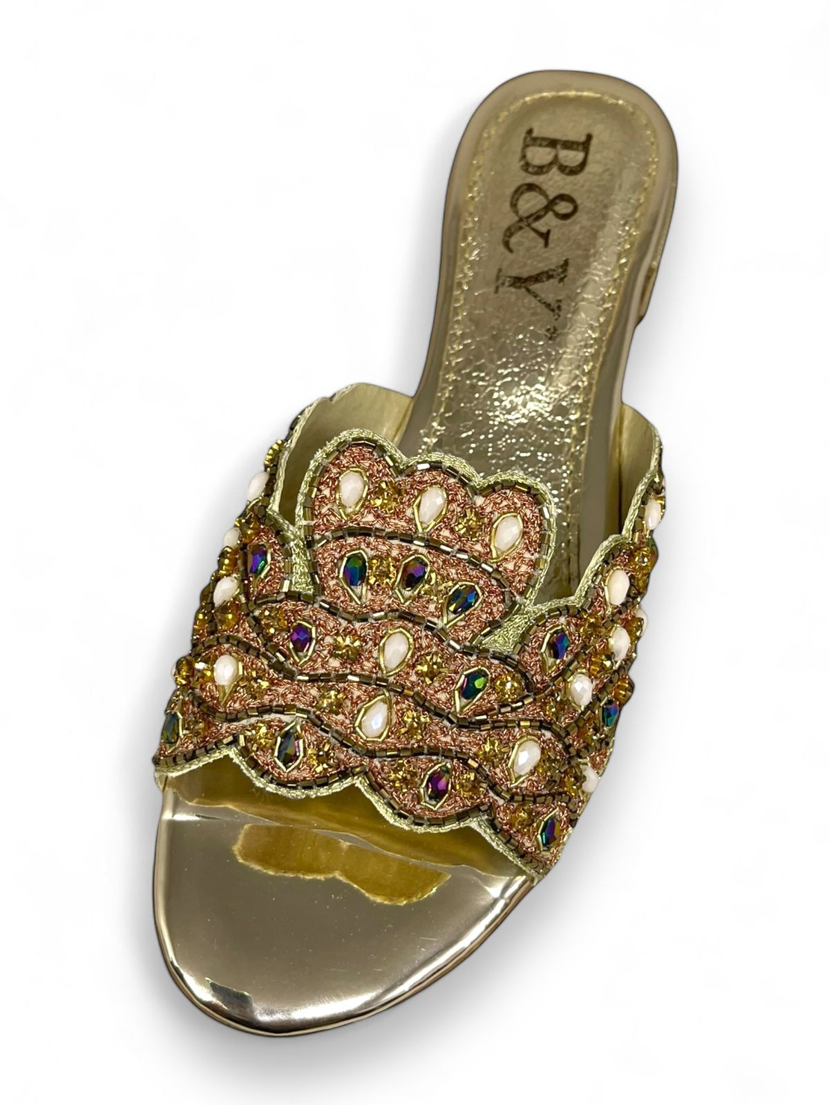 Tamanco 9796 Dourado Salto Bloco